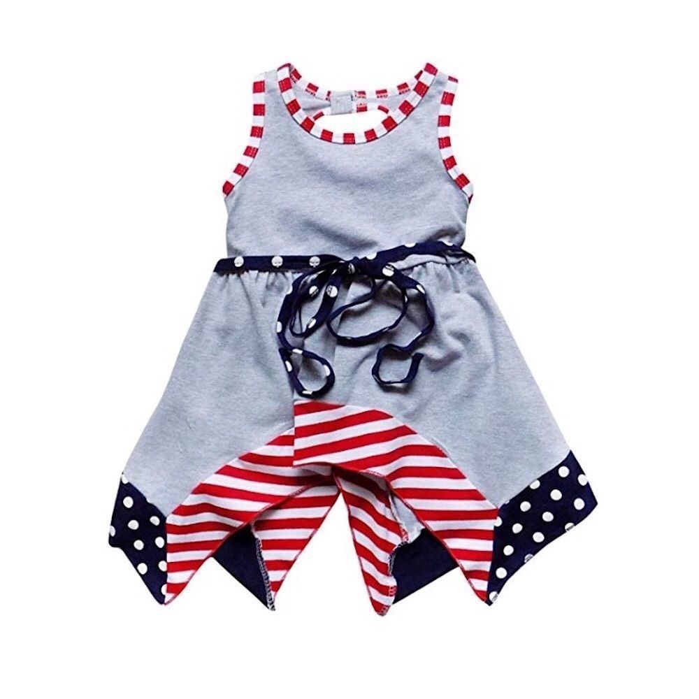 Stars and Stripes Patriotic Red White Blue American Holiday Pride July 4 Dress